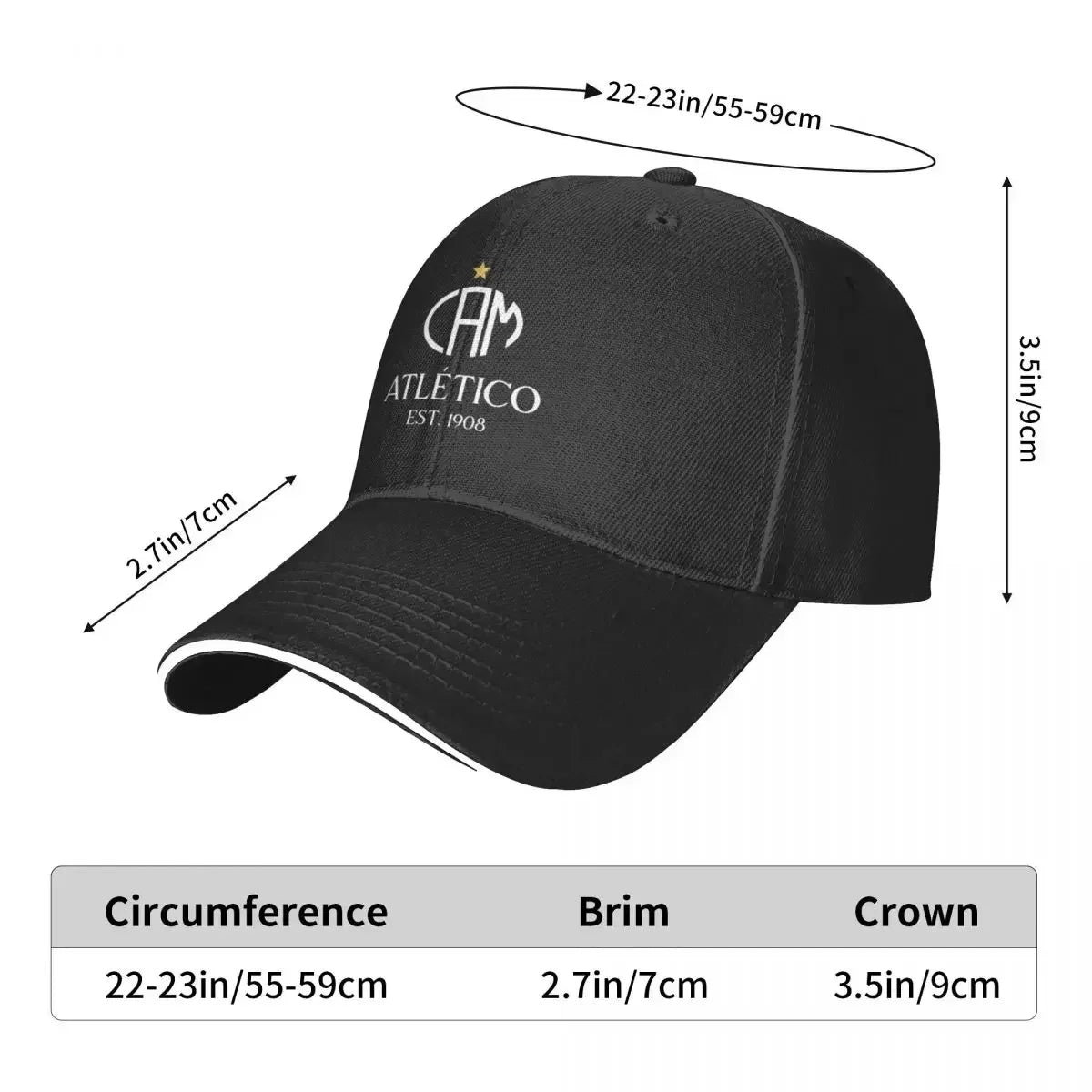 Atlético Mineiro Baseball Cap Custom Visor Hats For Men Women's