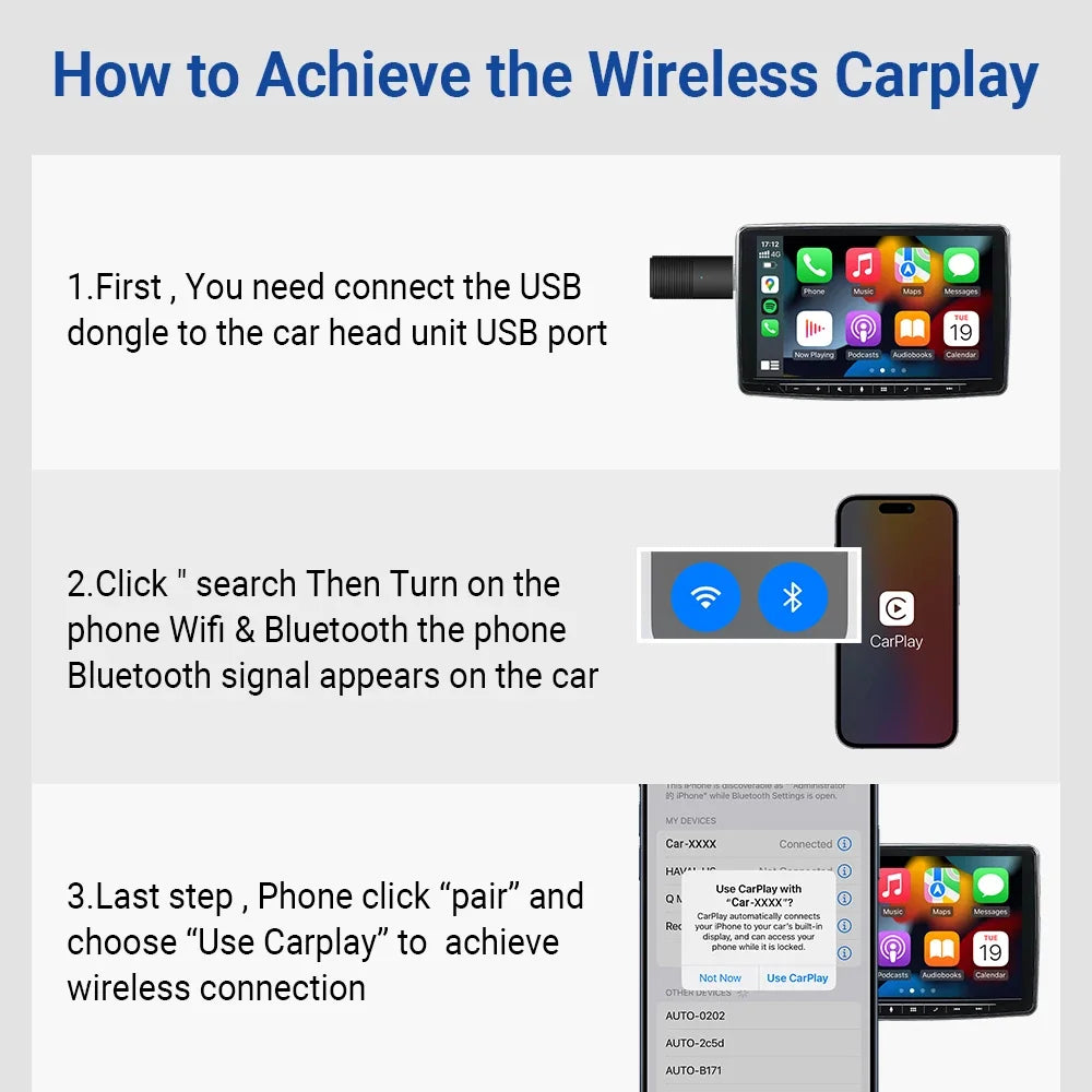 Wireless CarPlay Adapter for Mercedes A B CLA CLS GLA GLE Class E Class Cabriolet 2016 To 2024 Vehicle Car Play Car Accessories