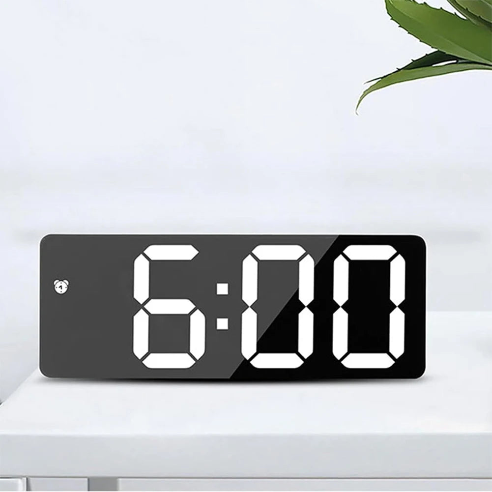 LED Screen Digital Alarm Clocks Living Room Home Table USB Cable User Manual 12/24Hr Bedside Desktop Dimmable