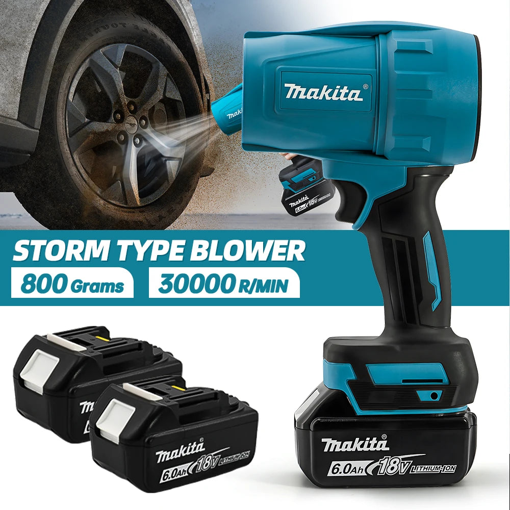 Makita Violent Blower 30000RPM Turbo Jet Fan Electric Air Duster Wind Speed Turbo Rechargeable with Light Car Cleanin 18V