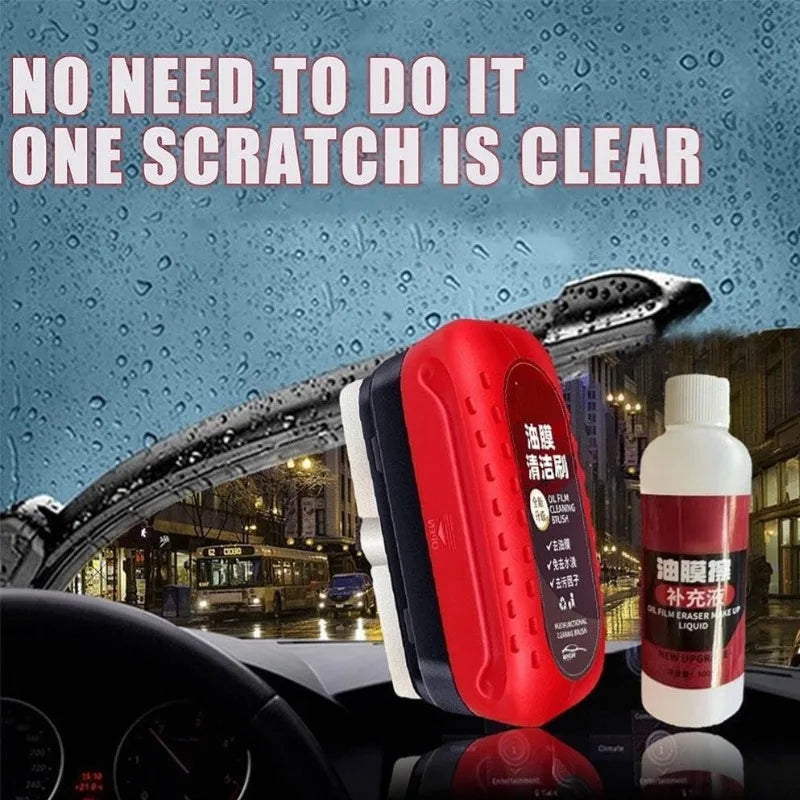 Car Glass Cleaner Cleaning Agent Powerful Windshield Cleaner Car Glass Sponge Cleaning Brush Water Spots Stain Auto Removal Oil