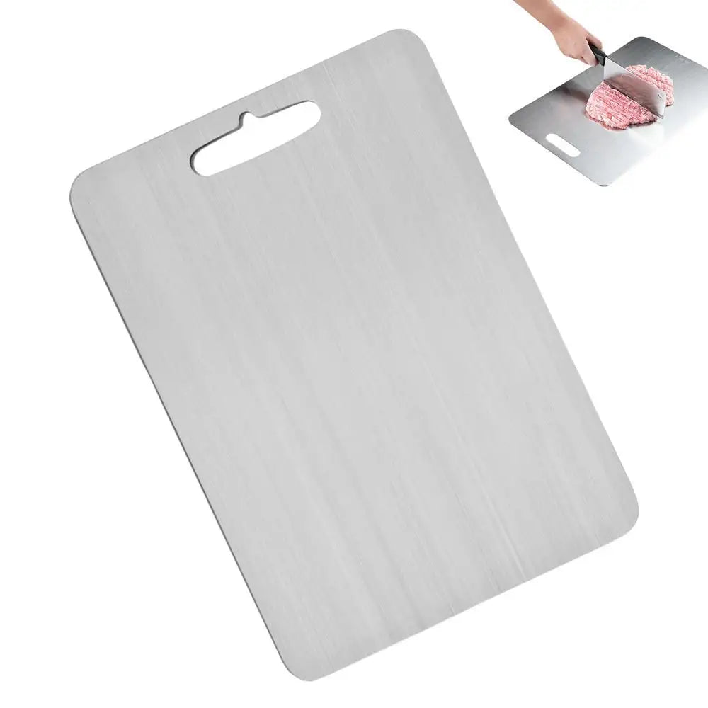 Double Thick Titanium Cutting Board for Home Kitchen Cooking Outdoor Camping Hiking Backpacking