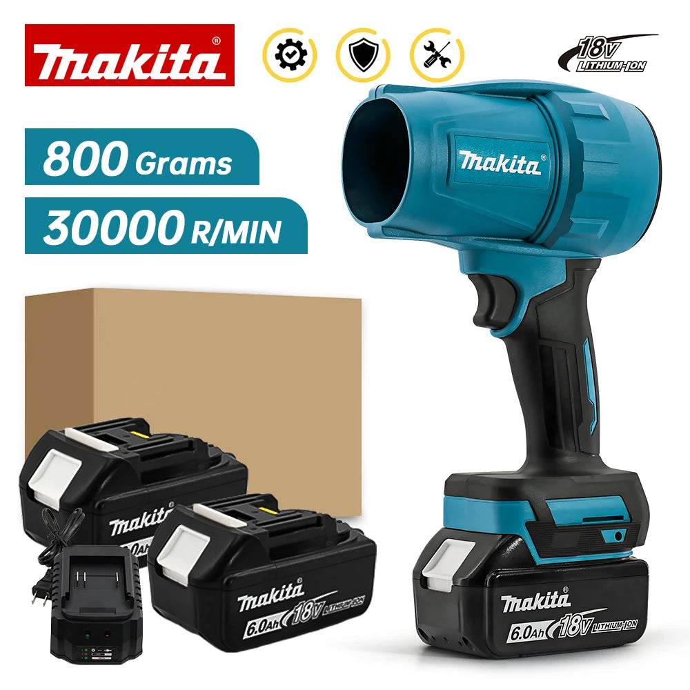 Makita Violent Blower 30000RPM Turbo Jet Fan Electric Air Duster Wind Speed Turbo Rechargeable with Light Car Cleanin 18V