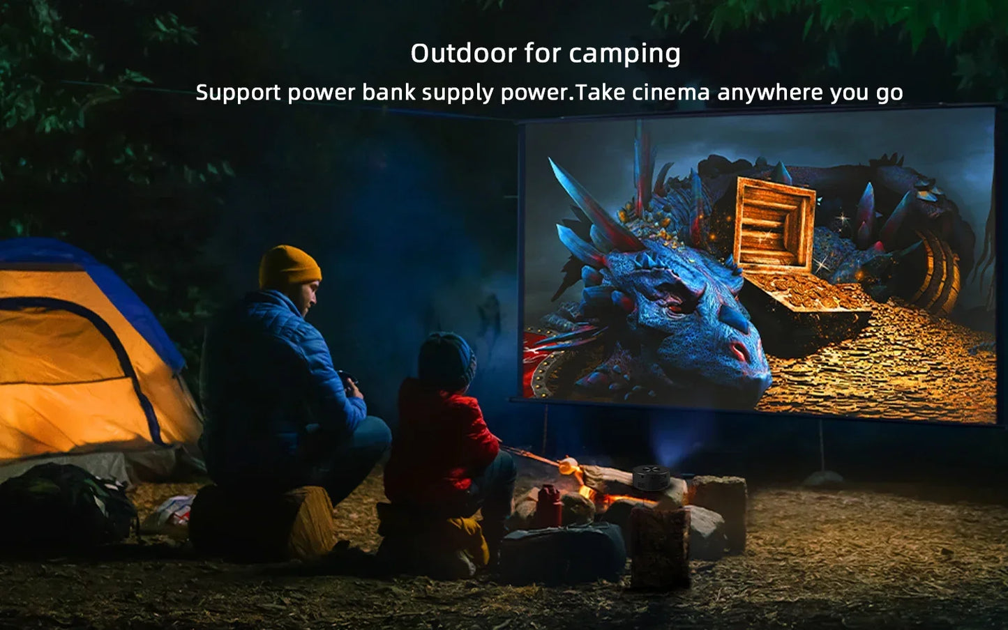 YT200 Smart Projector LED HD TV Video Projector For 4K 1500 Lumens Android Same Screen Home Cinema Outdoor Portable Mini Project