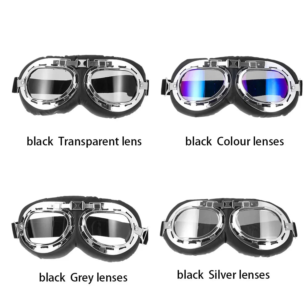Pilot Retro Goggles Dustproof Lens Frame Motorcycle Glasses Cruiser Scooter Snowboard Protective Gears Eye Protection Sunglasses