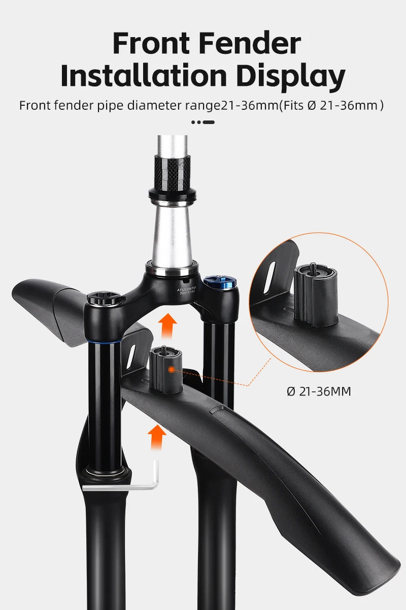WEST BIKING Quick Release Bicycle Fender Adjustable Widen MTB Bike Mudguard For 26/27.5/29 In Mountain Bike Cycling Accessories