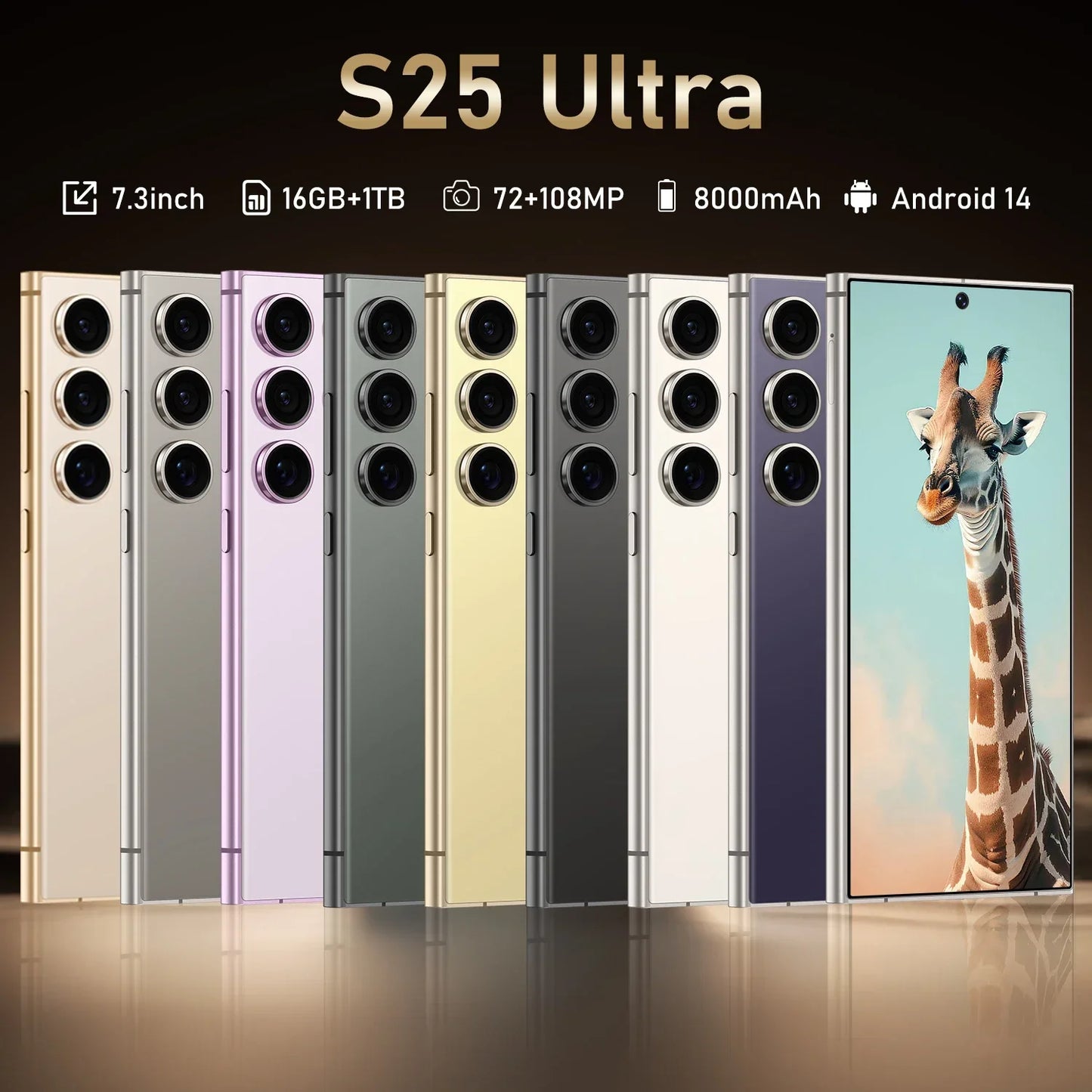 NEW S25 Ultra HOT 2025 original intelligent 5G dual card dual standby Android 14 system global version 8000mAh battery