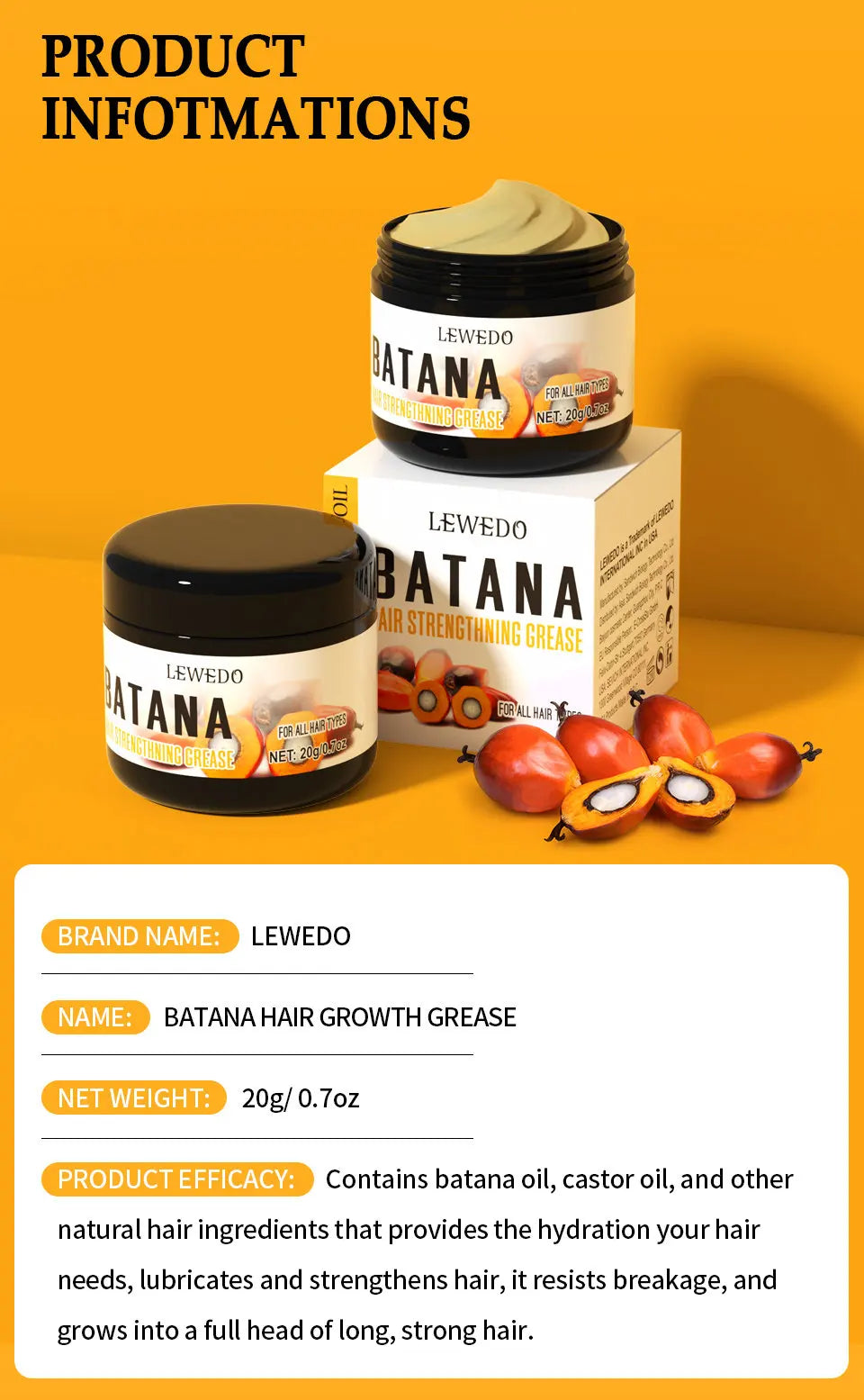 Batana Oil Africa Women Traction Alopecia Treatment Batana Hair Spray 100% Natural Hair Regrowth Hair Loss Crazy Fast Growth Oil