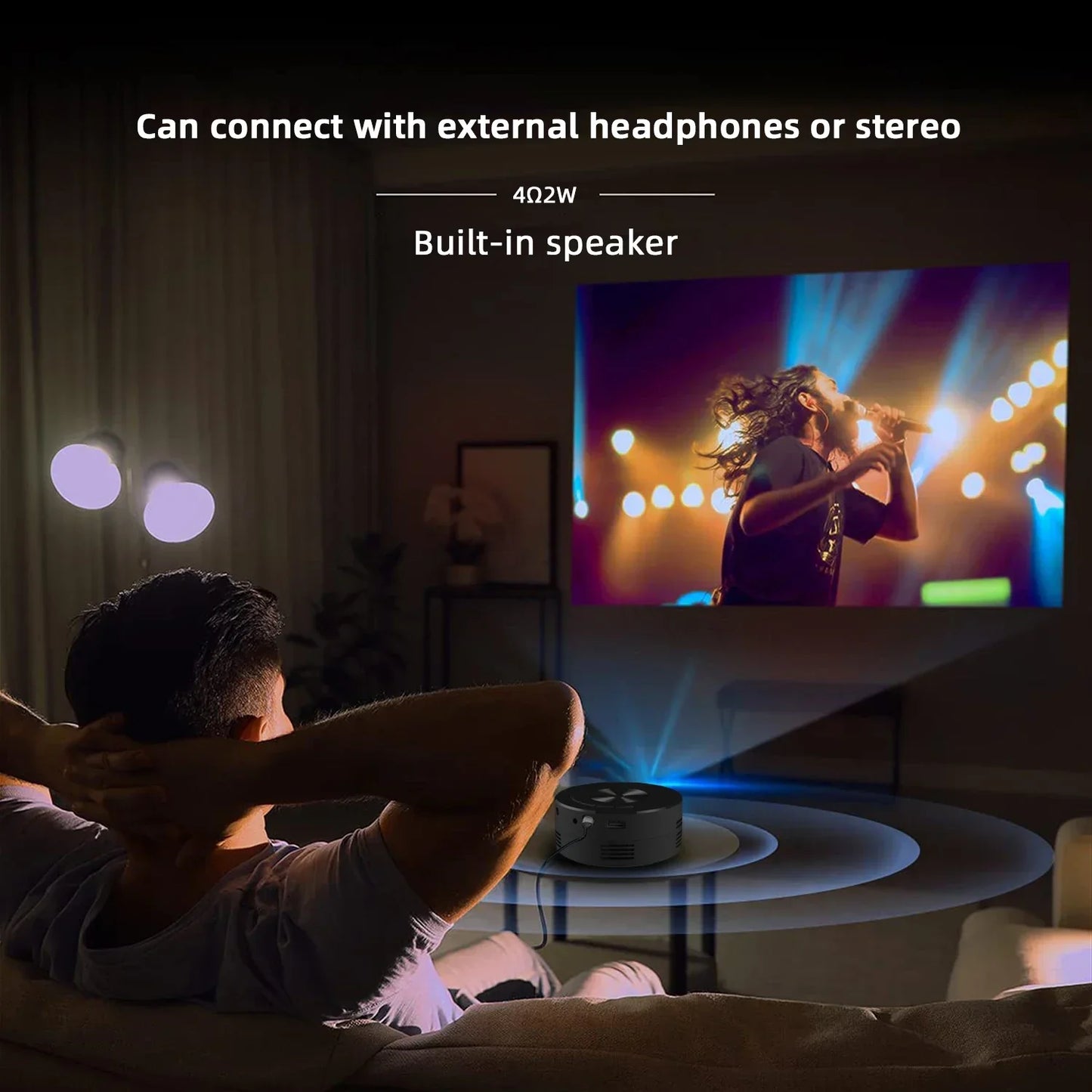 YT200 Smart Projector LED HD TV Video Projector For 4K 1500 Lumens Android Same Screen Home Cinema Outdoor Portable Mini Project