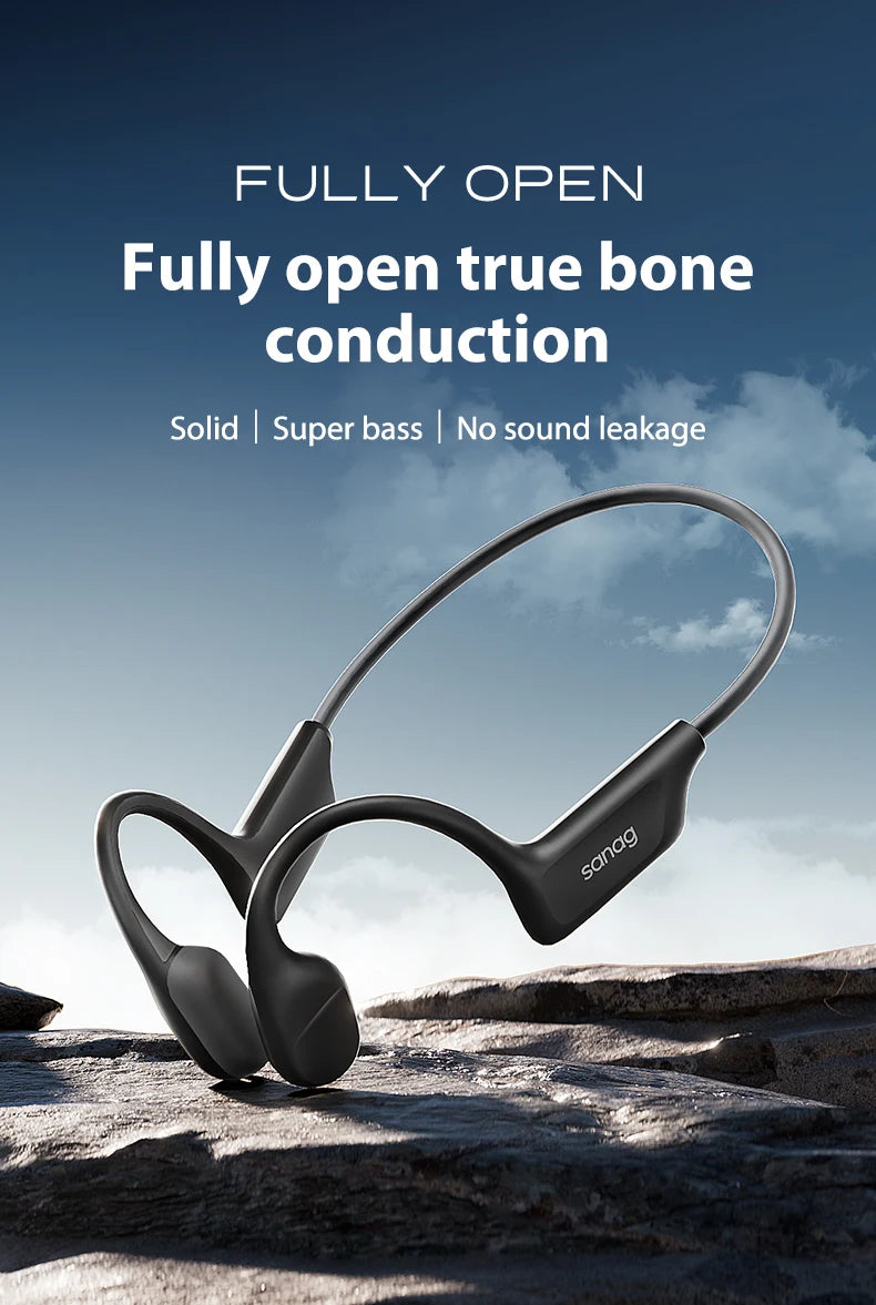 Sanag B22s Bone Conduction Earphone 16Hours Playtime IPX5 Waterproof Bluetooth5.3 Dynamic Spatial Sound Field Headphones