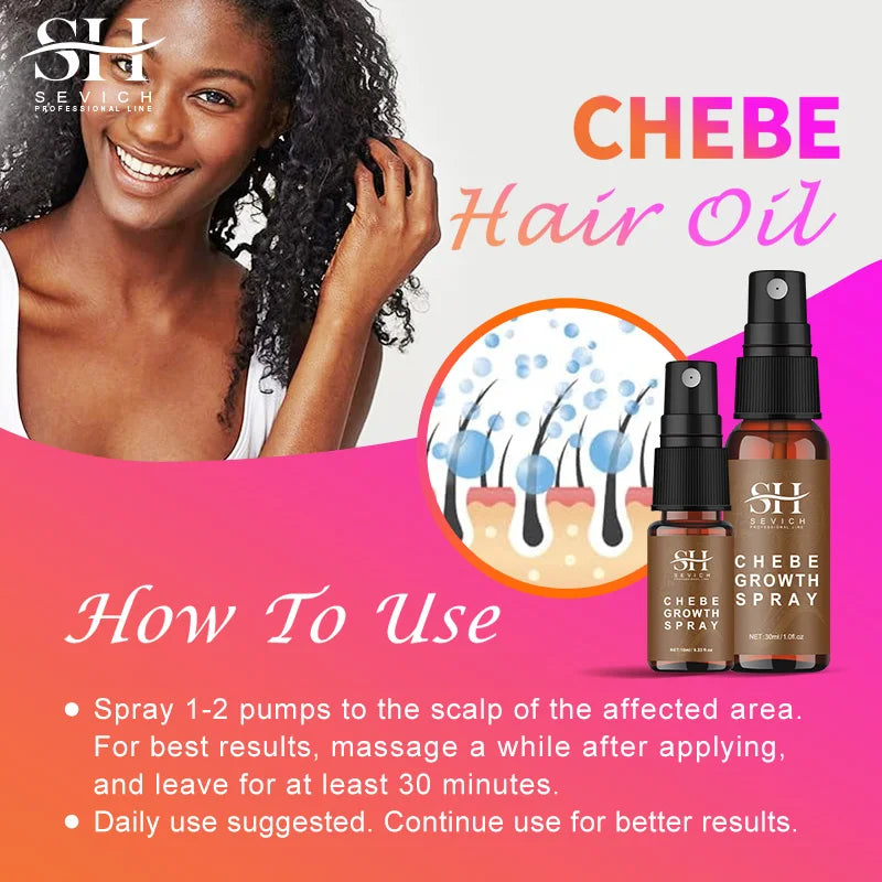 Sevich Chebe Hair Growth Spray 30ml Africa Traction Alopecia Hair Thickening Oil Anti Hair Loss Treatment Spray Hair Scalp Care