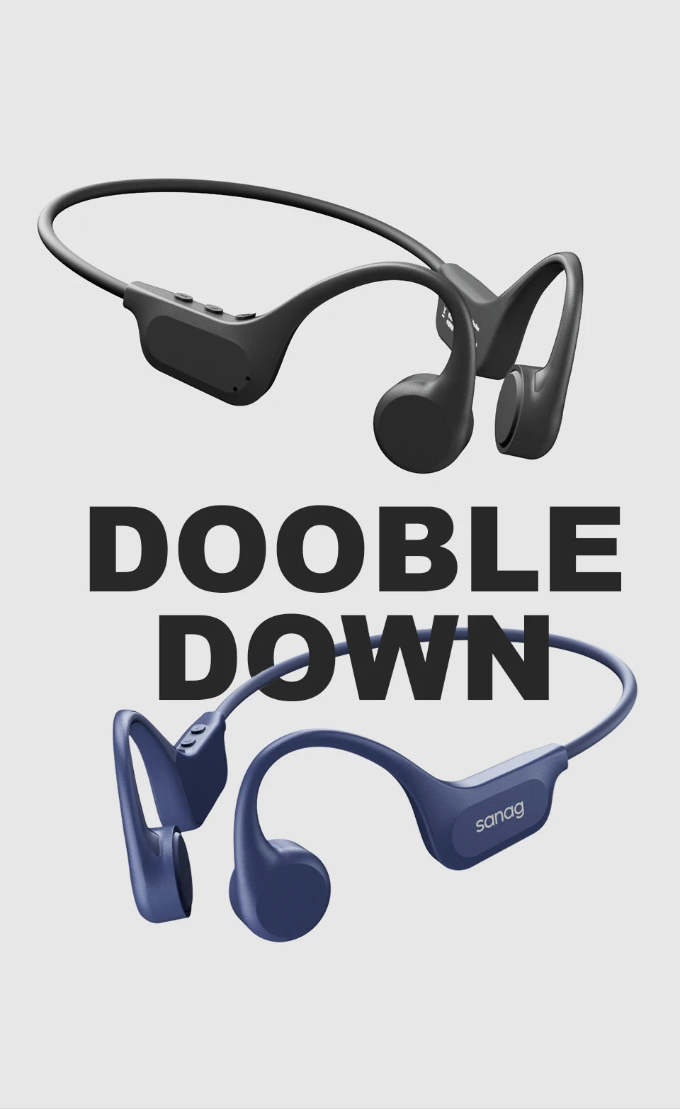 Sanag B60 True Bone Conduction Wireless Earphone Swimming Riding Bluetooth Headphones 64GB Memory MP3 Music Playback Earbuds