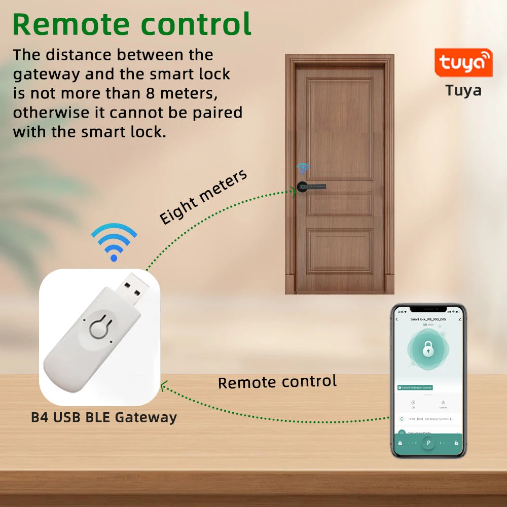 RAYKUBE Tuya BLE Fingerprint Door Lock Digital Electronic Lock with Password/Key/IC Card/ Smartlife/ Tuya APP Unlock