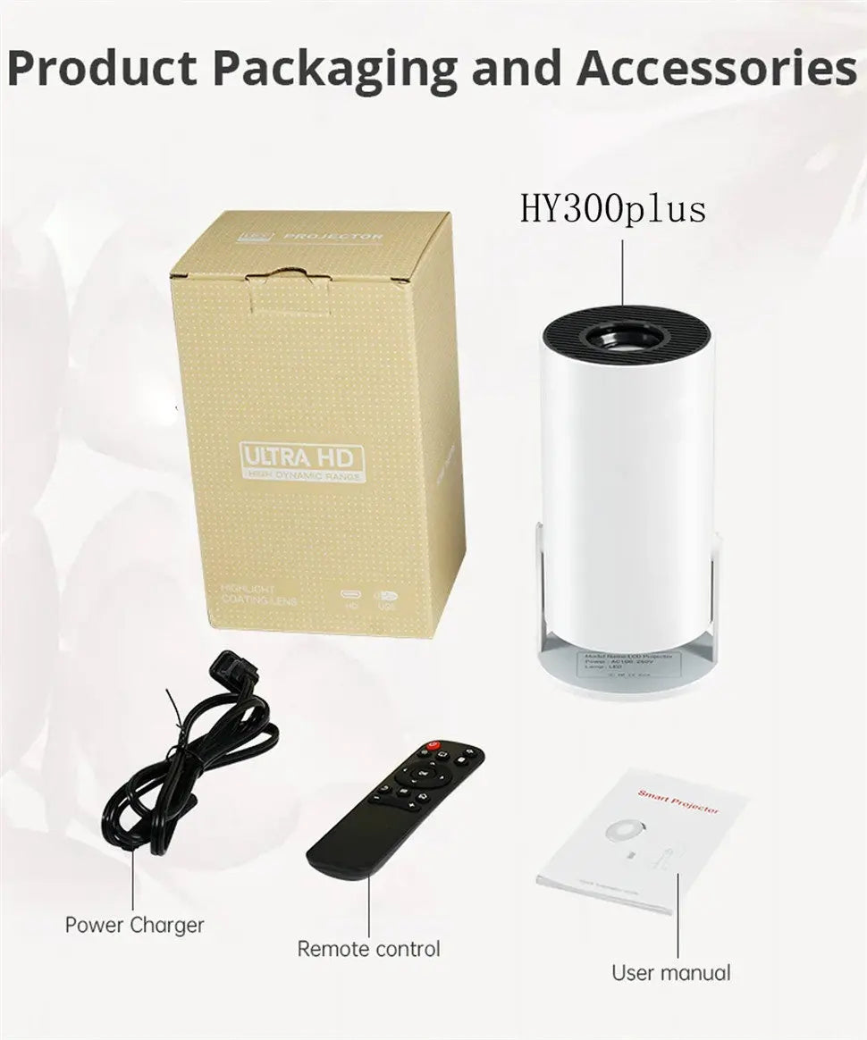 DITONG HY300 Plus HD Projector portatil 4K 1280x720P Android LED Video Home Theater Cinema Phone mini Proyector Movie HY300 pro