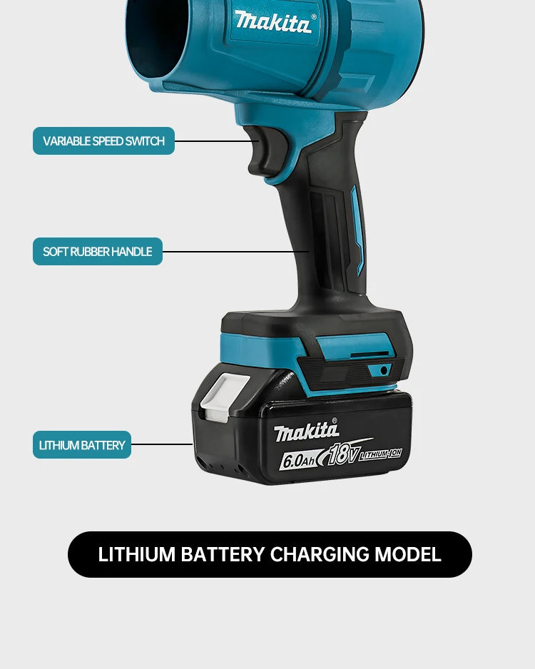 Makita Violent Blower 30000RPM Turbo Jet Fan Electric Air Duster Wind Speed Turbo Rechargeable with Light Car Cleanin 18V
