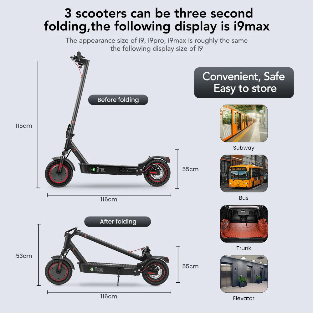 iScooter i9/i9Pro/i9Max Electric Scooter For Adults 30/35Km/h Electric Scooter 350/500W Adult Scooter Electric Kick Scooter
