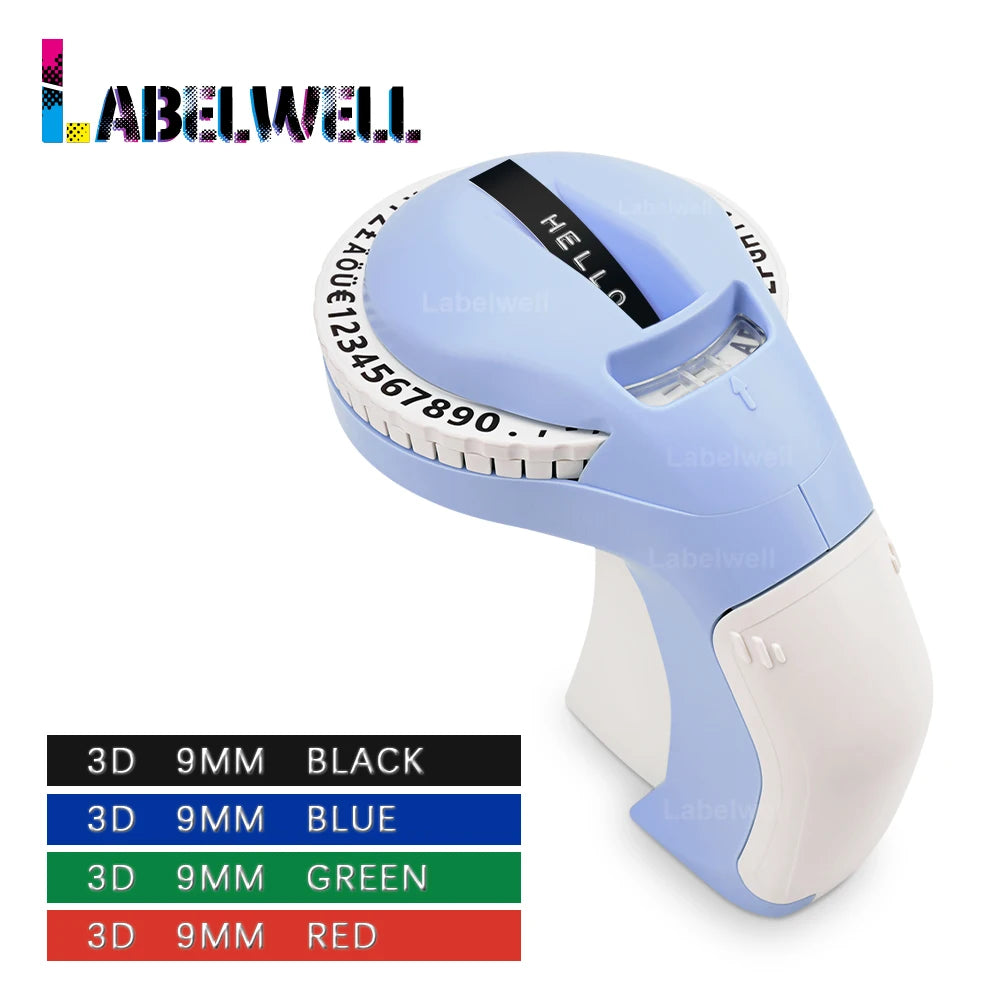 B90 Manual Label Maker 3D Embossing Label Printer Similar as Dymo 12965 Labeling Machine with Self-adhesive Dymo 3D Label Tape