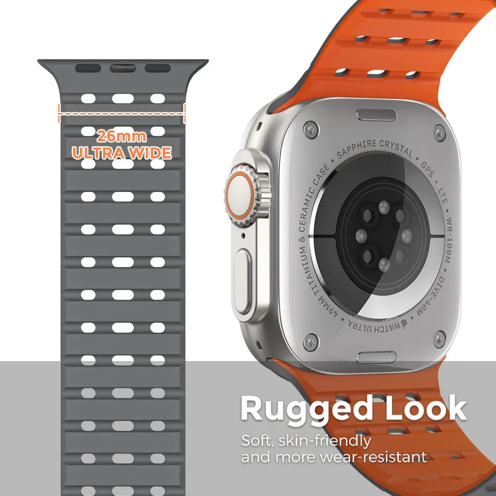 Magnetic Strap For Apple Watch Ultra 2 49mm 44mm 45mm 46mm 42mm Belt Silicone Bracelet iWatch Series 10 8 7 6 5 9 Se 40mm Bands