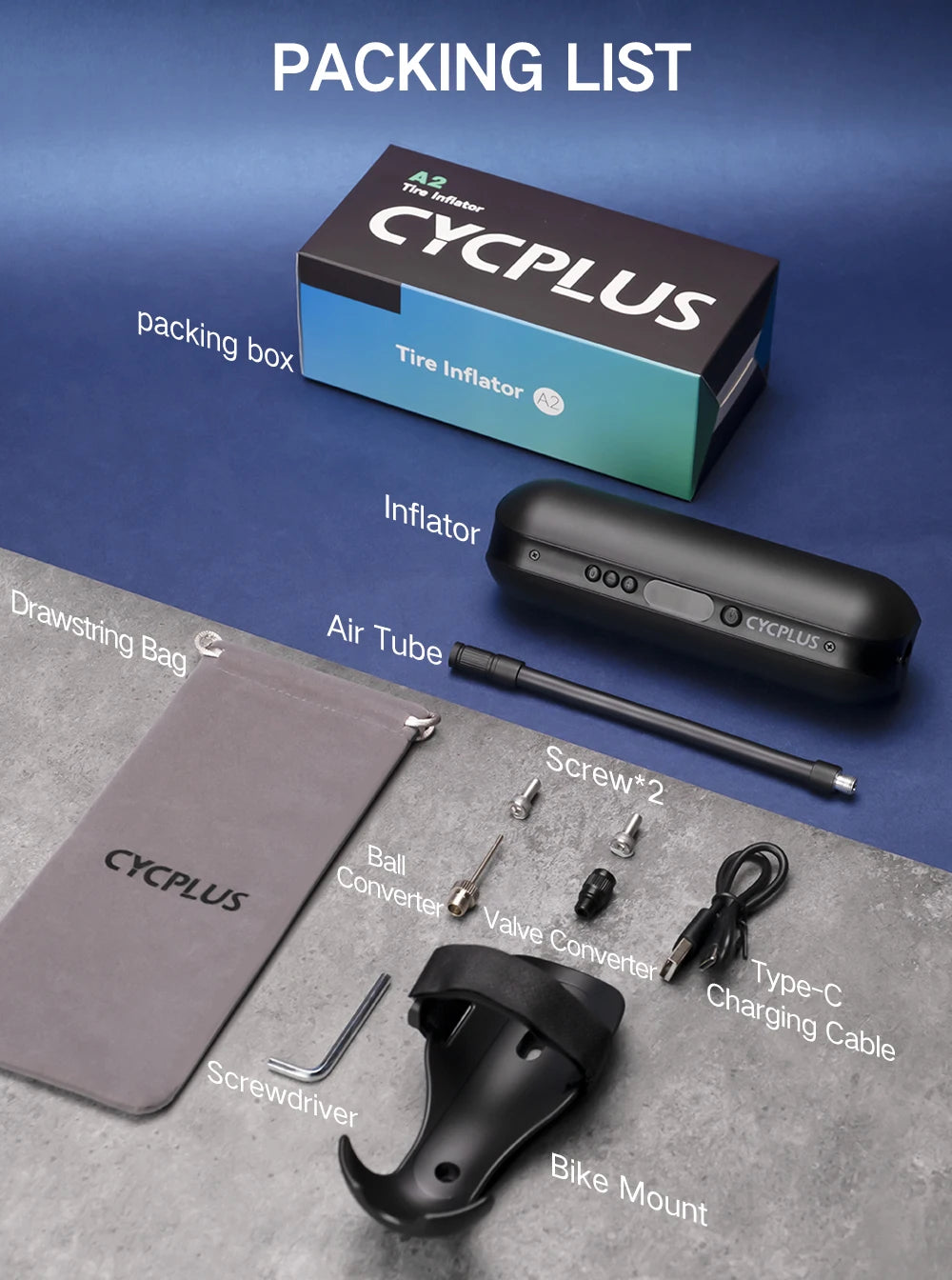 CYCPLUS Electric Bike Pump High Pressure Portable Inflator Power Bank Hand Pump for Car Tyre MTB Foot Ball Bicycle Accessories