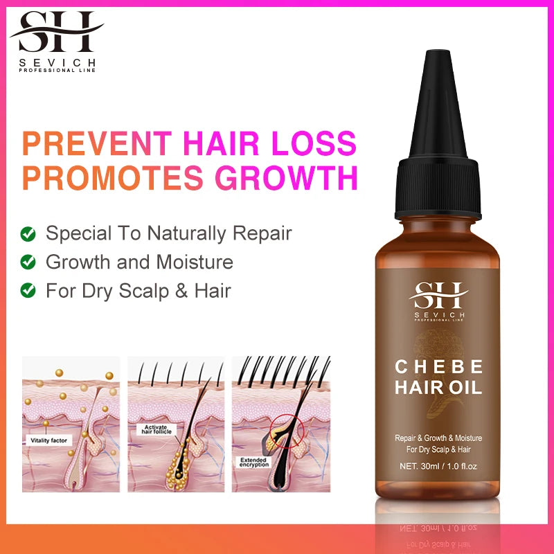 Sevich Chebe Hair Growth Spray 30ml Africa Traction Alopecia Hair Thickening Oil Anti Hair Loss Treatment Spray Hair Scalp Care
