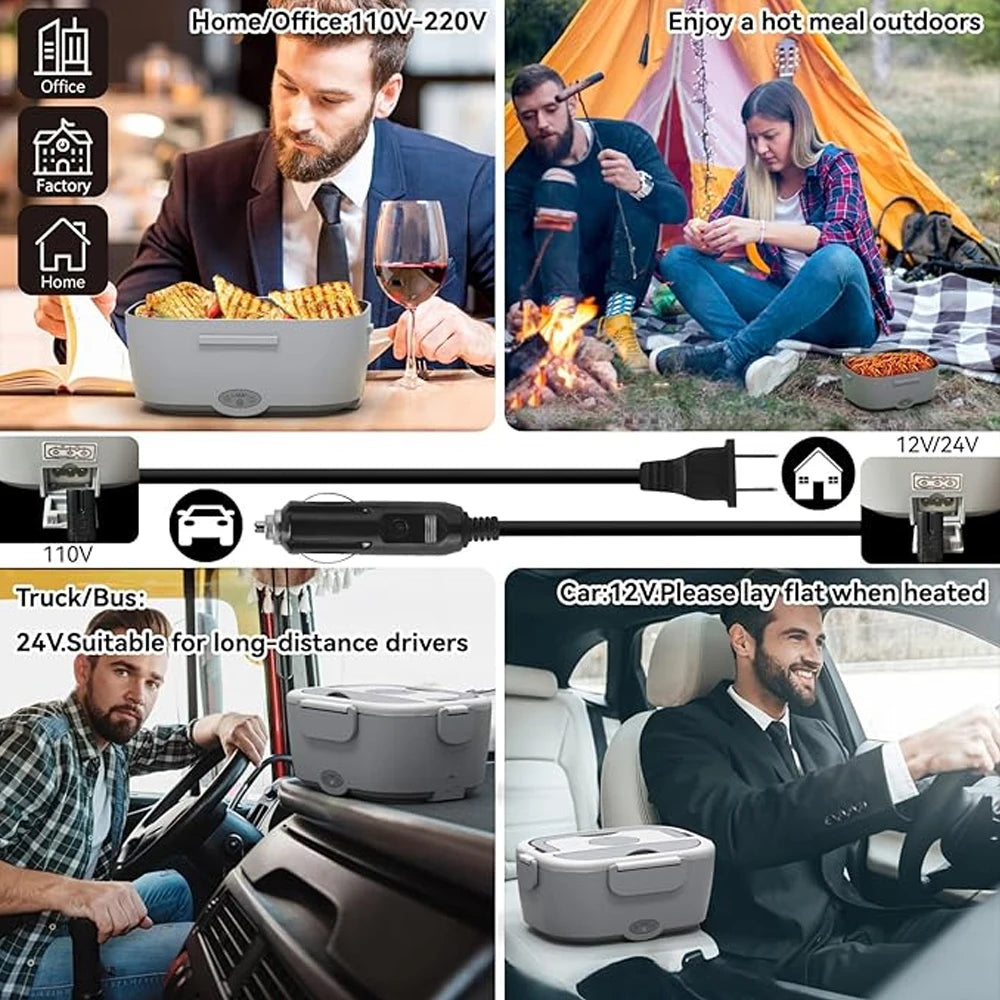 Electric Lunch Box Food Heater for Work Food Warmer for Car Truck Outdoor Containers Potable Heating lunch Box Adults Camping