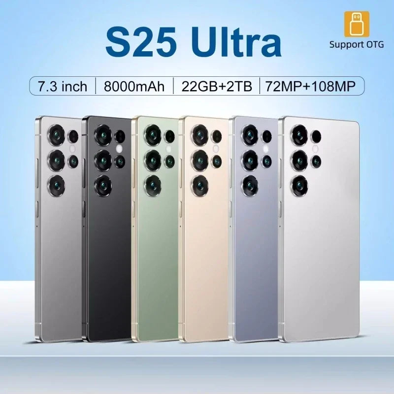 HOT 2025 new S25 Ultra original intelligent 5G dual card dual standby Android 14 system global version 8000mAh battery