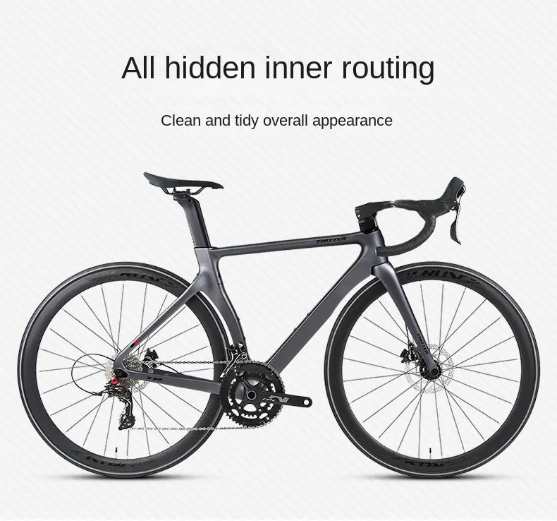 T8 carbon fiber road bike all-oil disc brakes gravel bike 22 speed Road Racing bicicleta aldult racing ultra-light City Bicycle