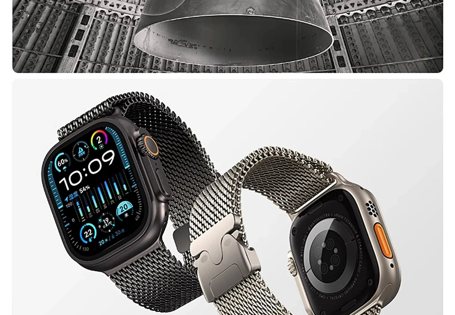 New Apple Watch Titanium Milanese Loop Strap For Apple Watch Ultra 2 Series 10 9 8 Bracelet High Quality Band 49MM 44MM 46 45MM