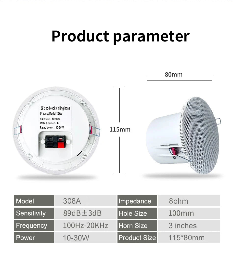 Min Wall Amplifier Bluetooth Smart Home Audio Touch Screen 4*20W Stereo Sound Music Panel background music Ceiling Speaker FM