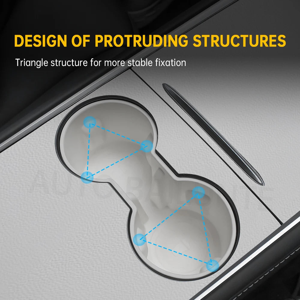 For Tesla Model Y 2019-2023 Storage Box Center Console Wireless Charging Mat Armrest Hidden Box Cup Holder Interior Accessories