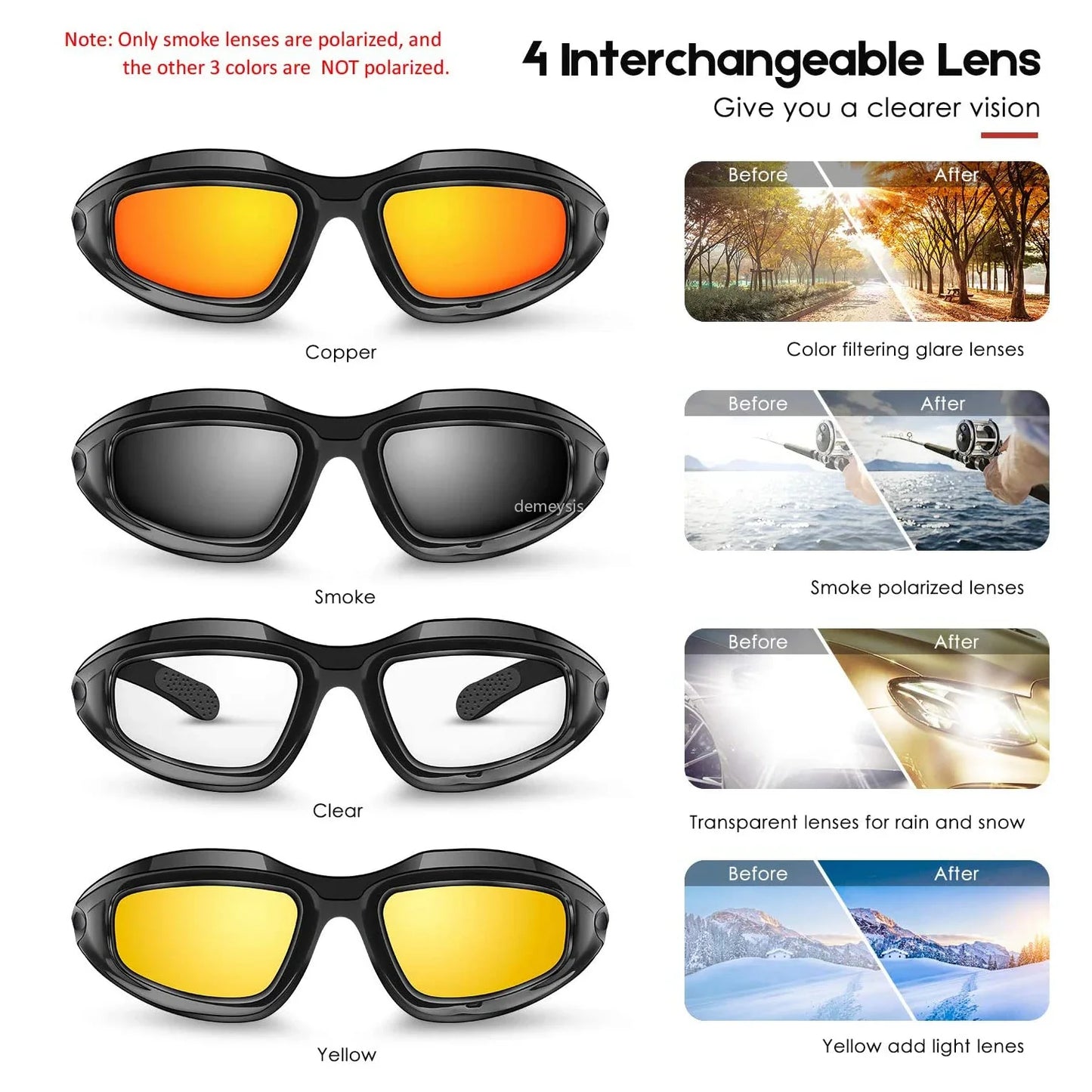 Desert 4 Lenses Goggles Outdoor UV Protect Sports Hunting Sunglasses Unisex Outdoor Hiking Tactical Glasses