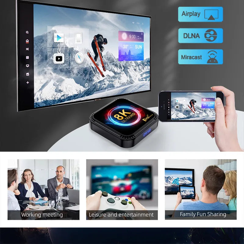 Salange TV98 ATV Ultra HD 8K Smart TV Box Android13 RK3528 2GB16GB 4GB 32/64GB Dual Wifi BT5.0 2.4G&5G Media Player Set Top Box