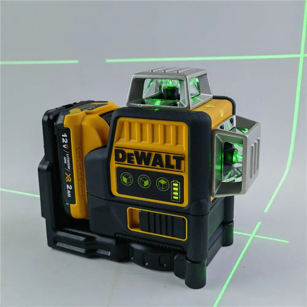 DEWALT DW089LG 1:1 Laser Level Self Levelling 12 Line 3 x 360 Green Beam Laser 12V Li-Ion Battery Lasers Outdoor