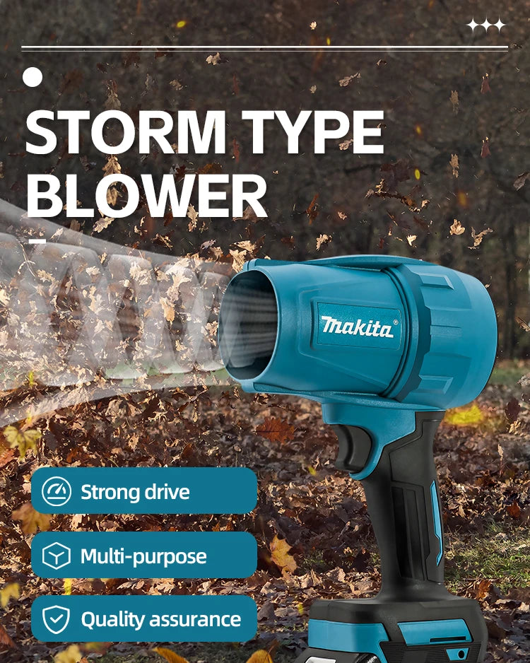 Makita Violent Blower 30000RPM Turbo Jet Fan Electric Air Duster Wind Speed Turbo Rechargeable with Light Car Cleanin 18V