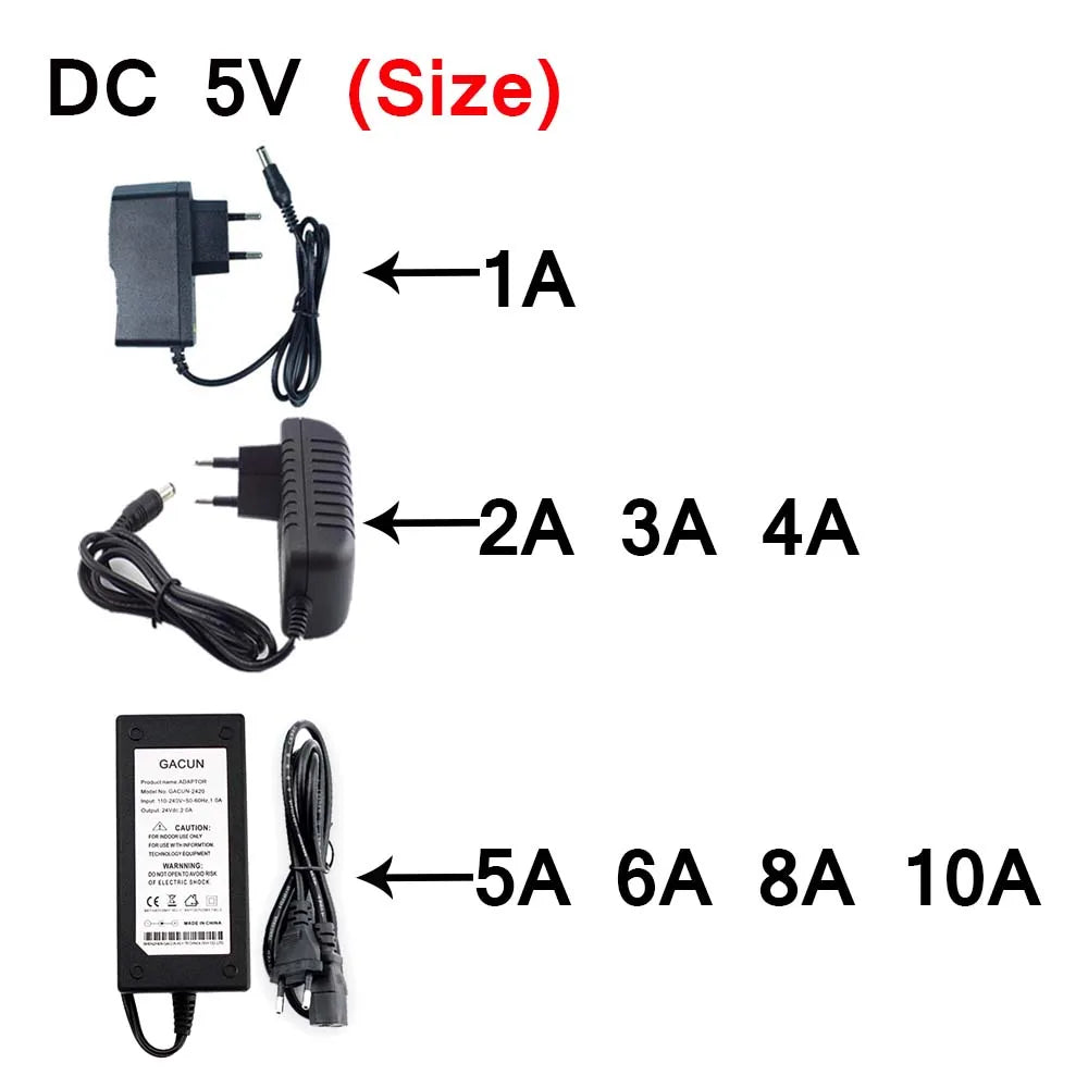 Switching Power Supply Lighting Transformer AC 110V~220V To DC 5V 12V 24V LED Power Adapter 1A 2A 3A 4A 5A 6A 8A 10A For Camera