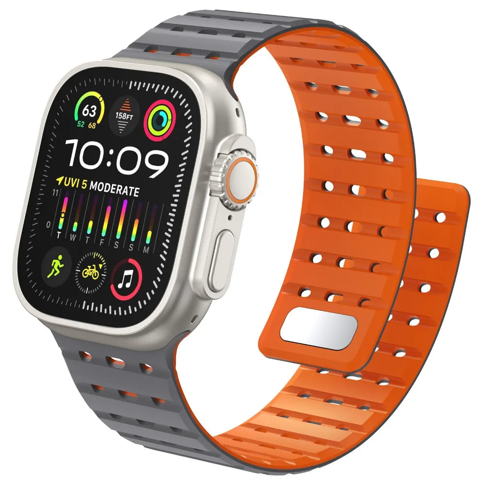 Magnetic Strap For Apple Watch Ultra 2 49mm 44mm 45mm 46mm 42mm Belt Silicone Bracelet iWatch Series 10 8 7 6 5 9 Se 40mm Bands