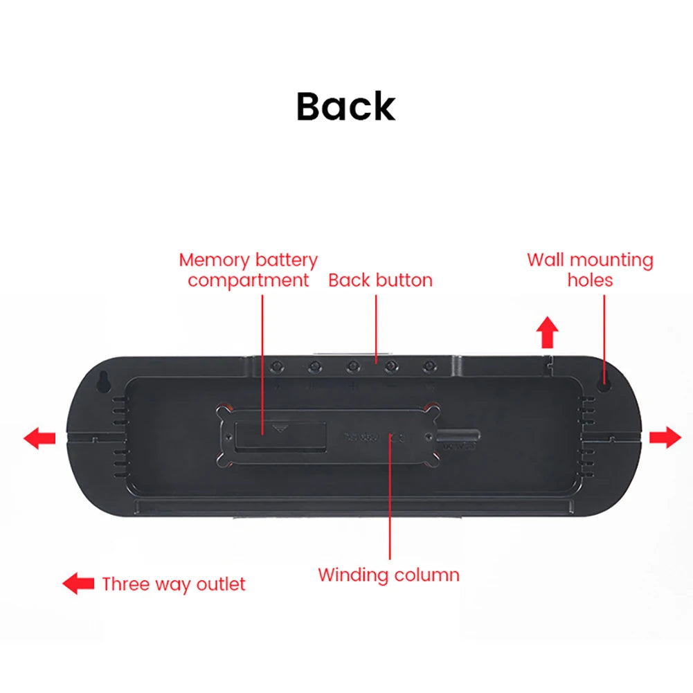 Digital Wall Clock LED Alarm Clock with Large Display Remote Control 9 Colored Ambient Lights Brightness Adjustable Clock