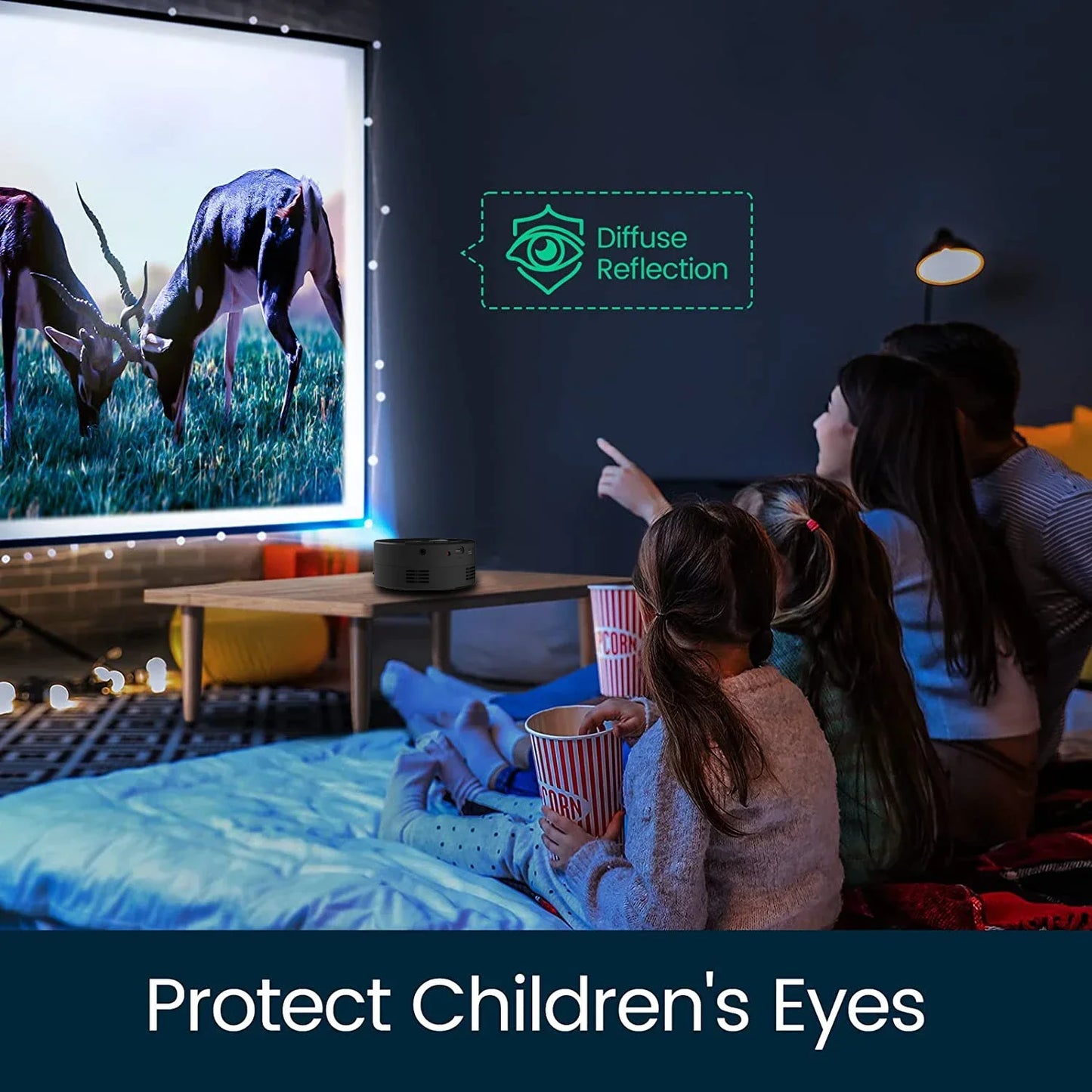 YT200 Smart Projector LED HD TV Video Projector For 4K 1500 Lumens Android Same Screen Home Cinema Outdoor Portable Mini Project