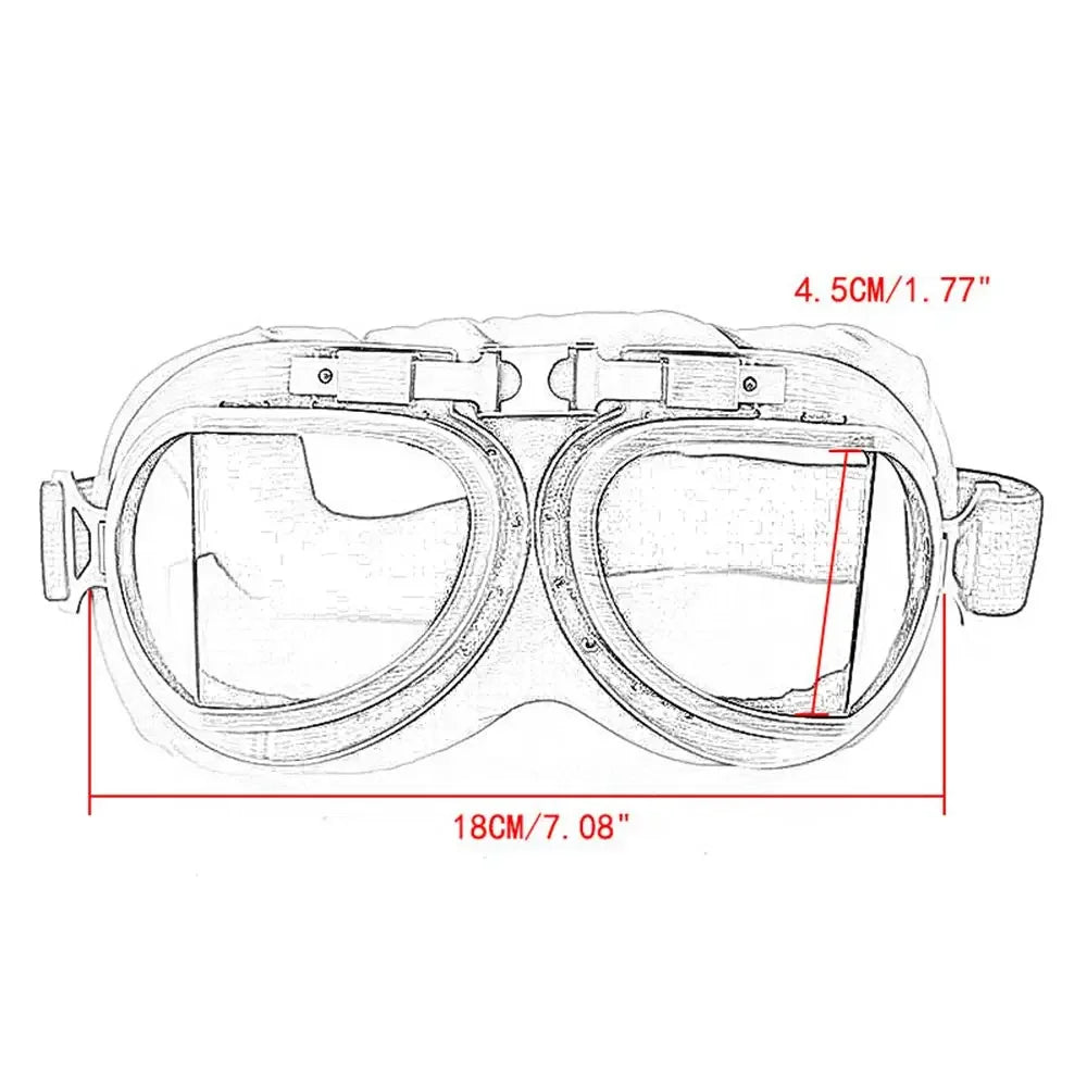 Pilot Retro Goggles Dustproof Lens Frame Motorcycle Glasses Cruiser Scooter Snowboard Protective Gears Eye Protection Sunglasses