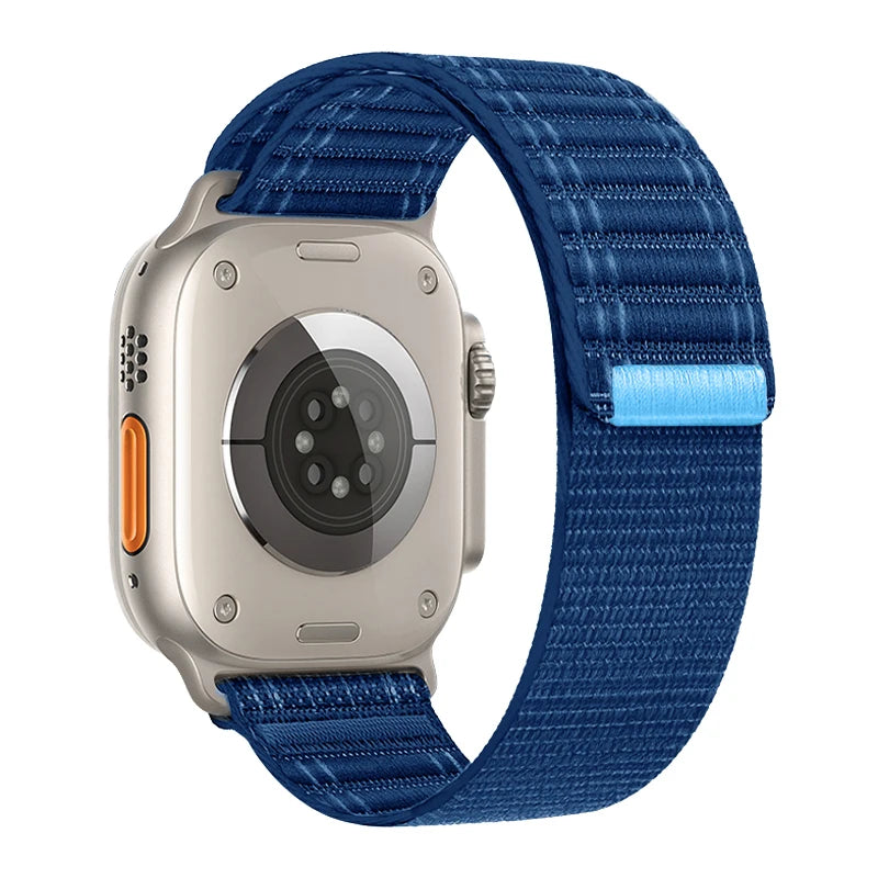 Nylon Strap For Apple Watch Band Ultra 2 49mm 46 45 41 44mm 42mm 38mm Wave pattern Bracelet For iWatch Series 10 9 8 7 6 5 4 3