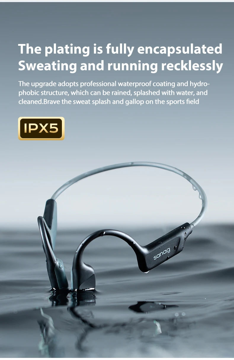 Sanag B22s Bone Conduction Earphone 16Hours Playtime IPX5 Waterproof Bluetooth5.3 Dynamic Spatial Sound Field Headphones