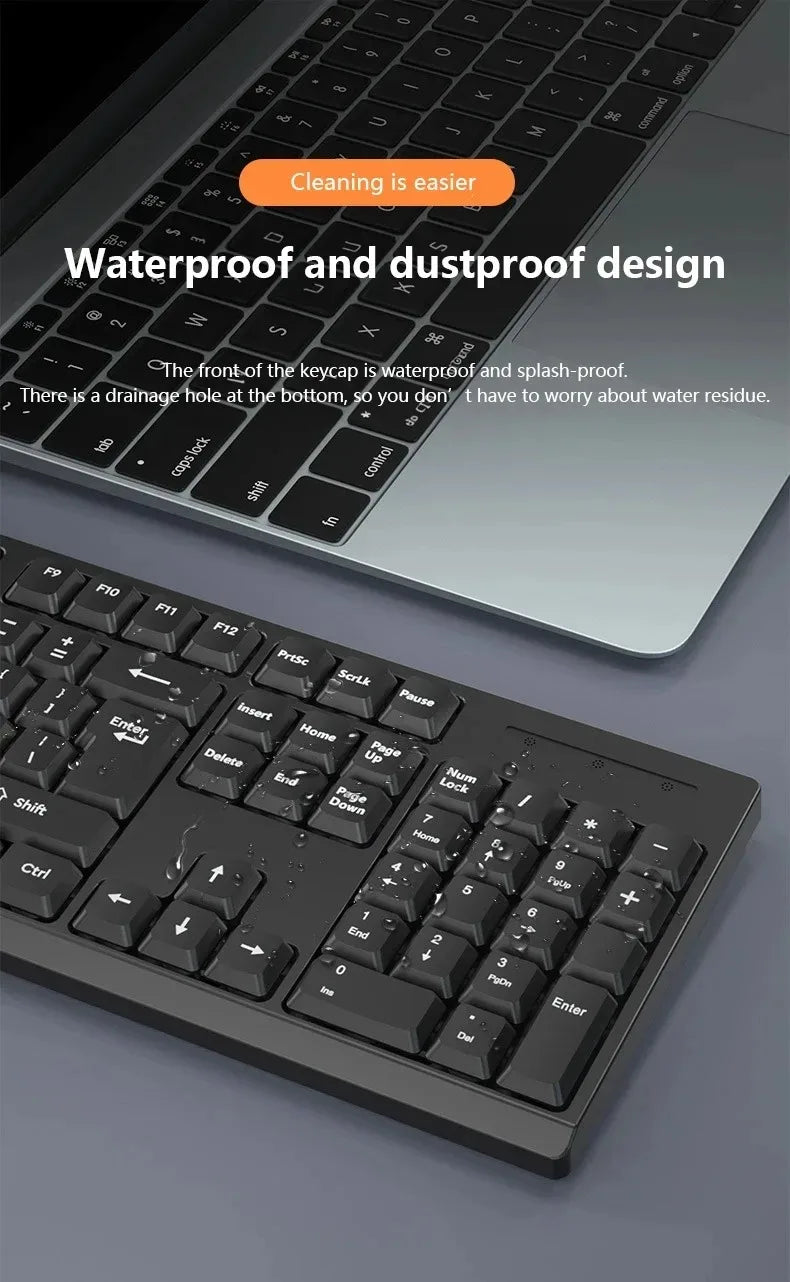 2.4GHz Wireless Keyboard Mouse Set For Work Office Gaming PC Mice Pads Mute 104 Keycaps Keyboard Laptop PC Accessories