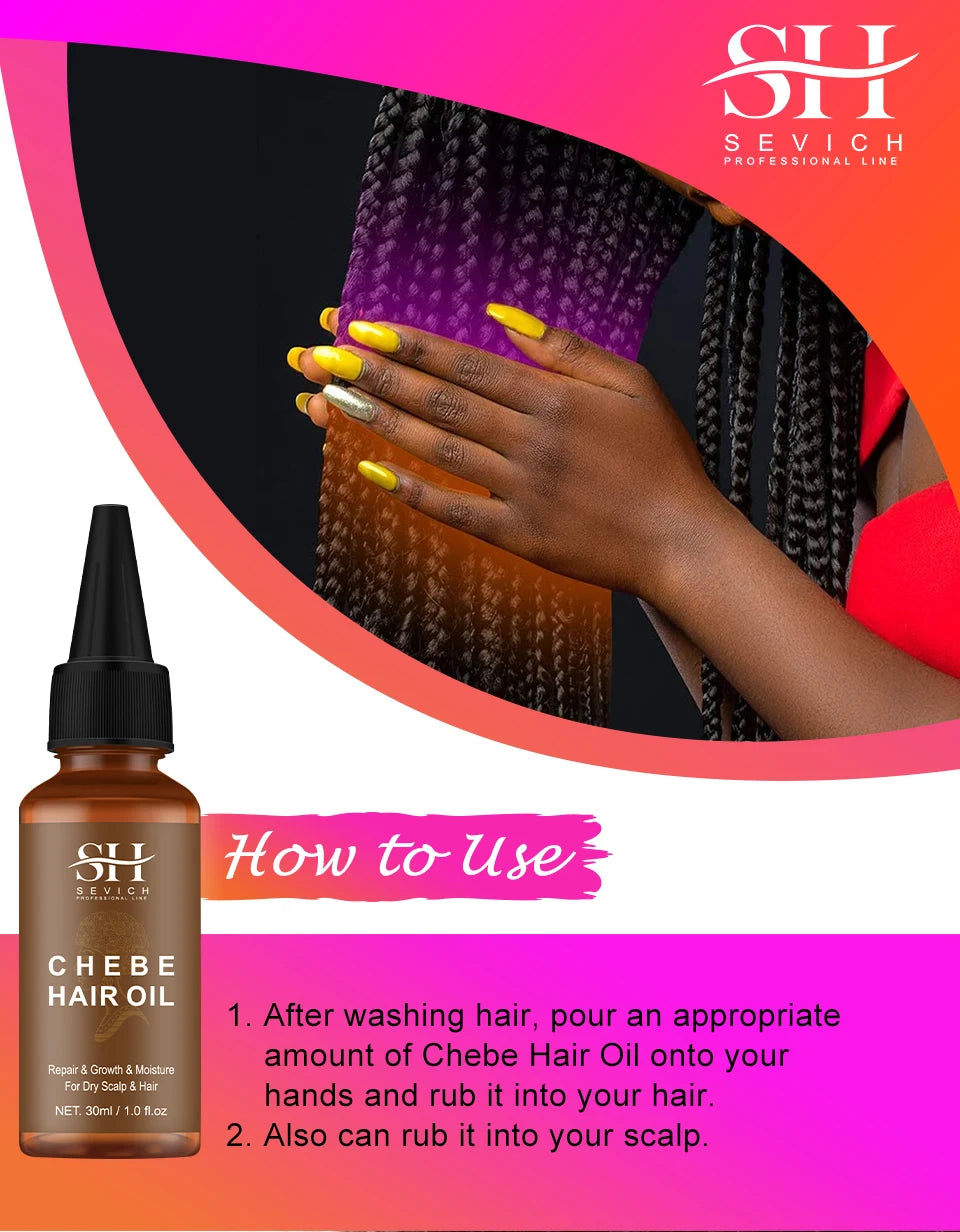 Sevich Chebe Hair Growth Spray 30ml Africa Traction Alopecia Hair Thickening Oil Anti Hair Loss Treatment Spray Hair Scalp Care