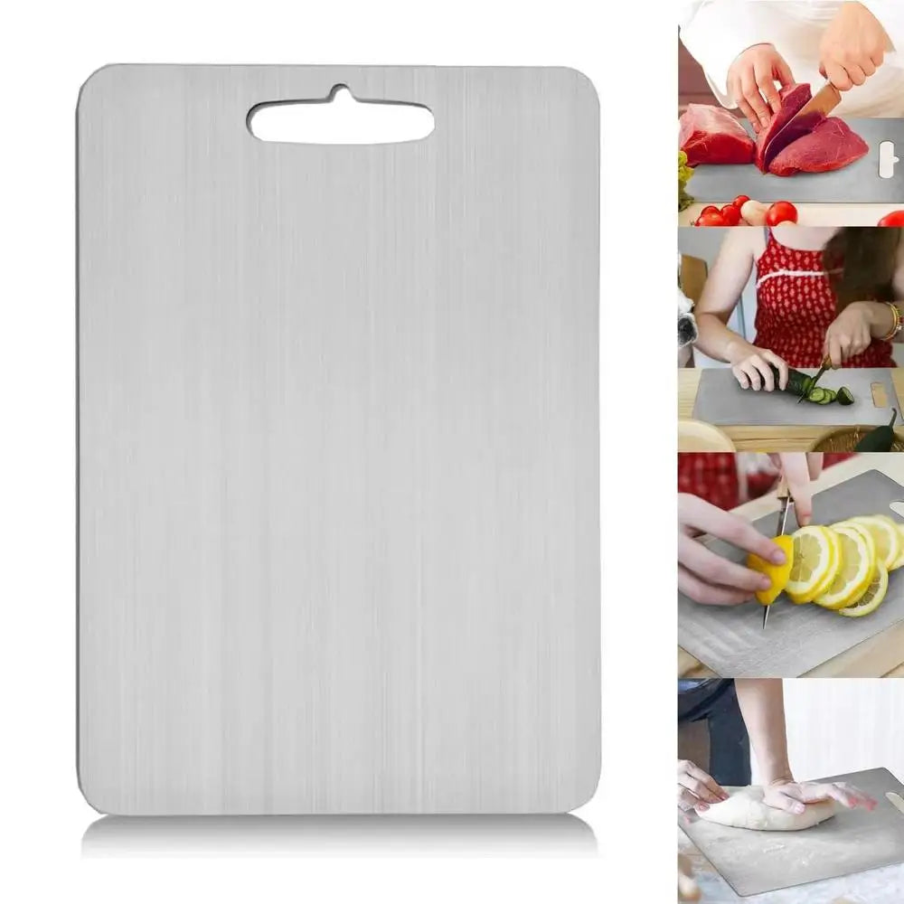 Double Thick Titanium Cutting Board for Home Kitchen Cooking Outdoor Camping Hiking Backpacking