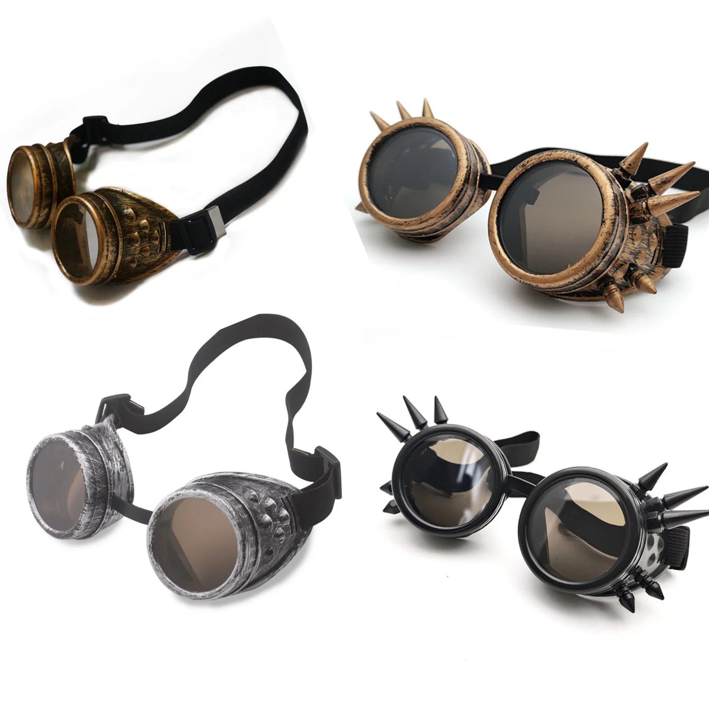 Kaleidoscope Rainbow Glasses Crystal Lenses Men Women Rivet Steampunk Goggles Cosplay Vintage Gothic Eyewear Motocross