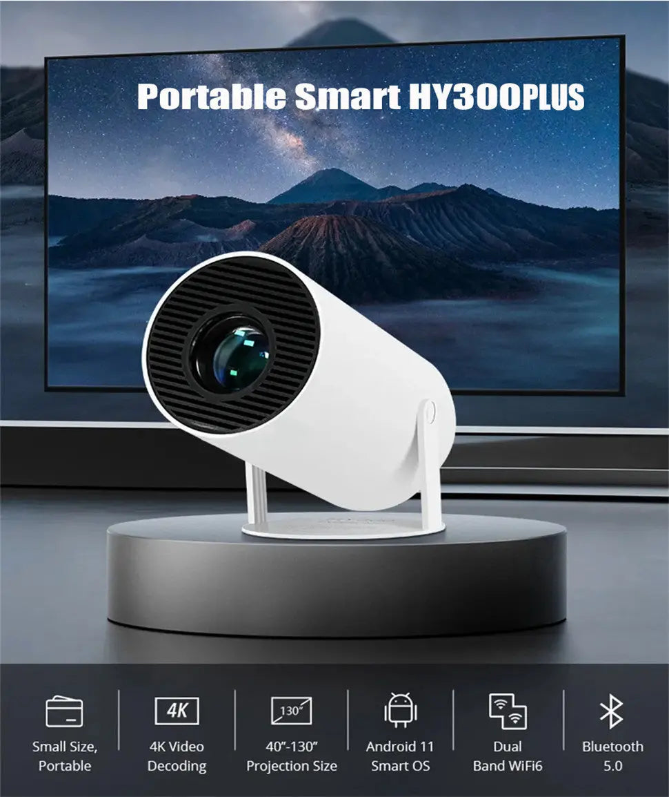 DITONG HY300 Plus HD Projector portatil 4K 1280x720P Android LED Video Home Theater Cinema Phone mini Proyector Movie HY300 pro