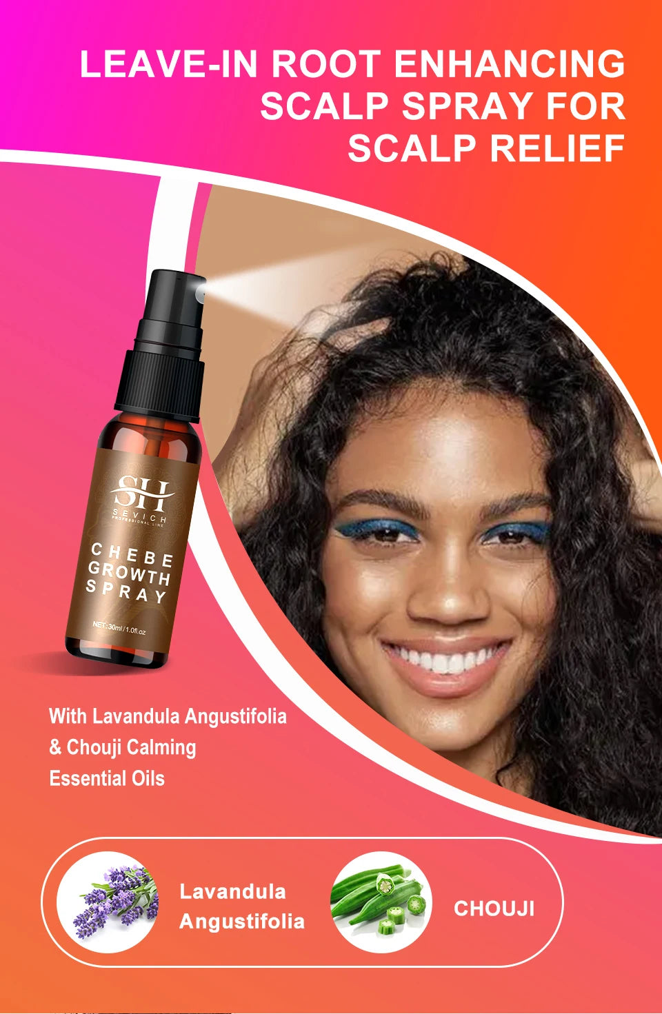 Sevich Chebe Hair Growth Spray 30ml Africa Traction Alopecia Hair Thickening Oil Anti Hair Loss Treatment Spray Hair Scalp Care