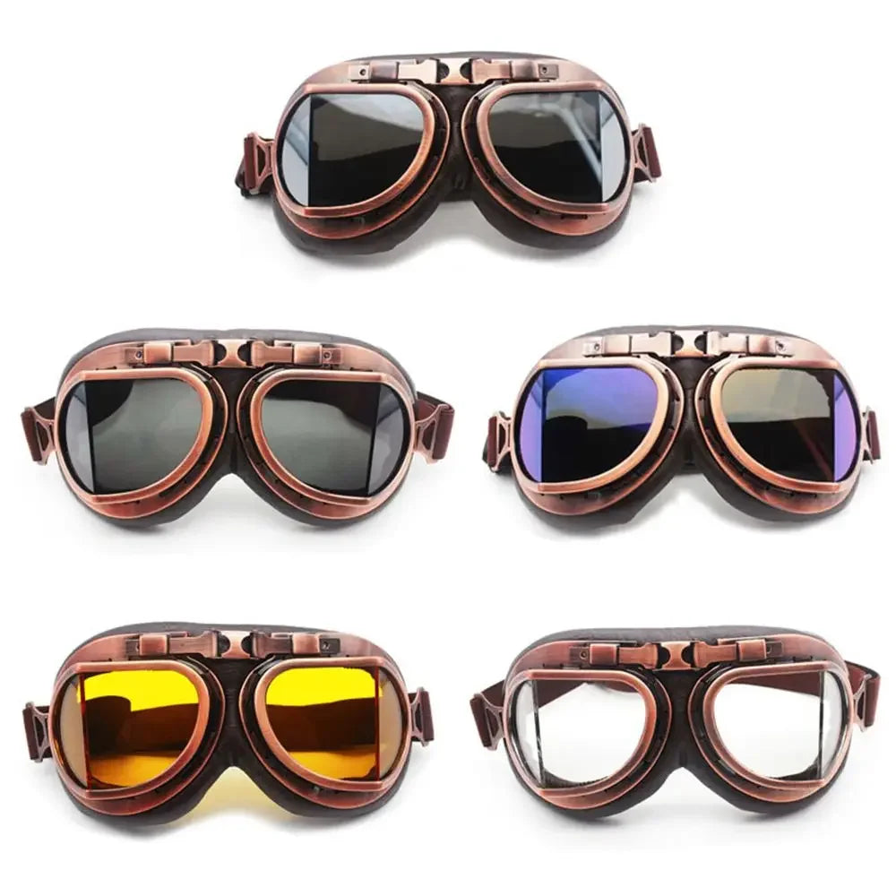 Pilot Retro Goggles Dustproof Lens Frame Motorcycle Glasses Cruiser Scooter Snowboard Protective Gears Eye Protection Sunglasses