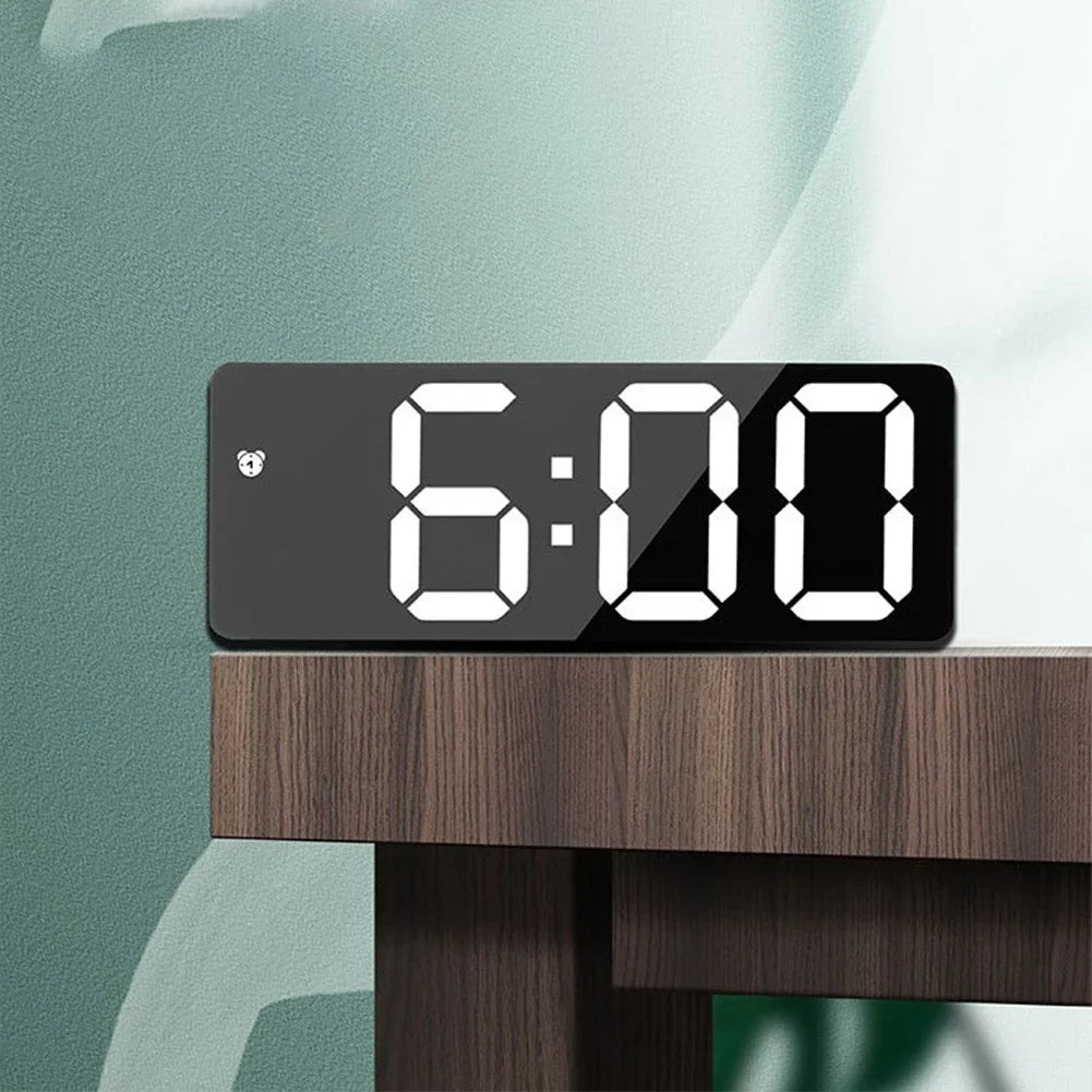 LED Screen Digital Alarm Clocks Living Room Home Table USB Cable User Manual 12/24Hr Bedside Desktop Dimmable