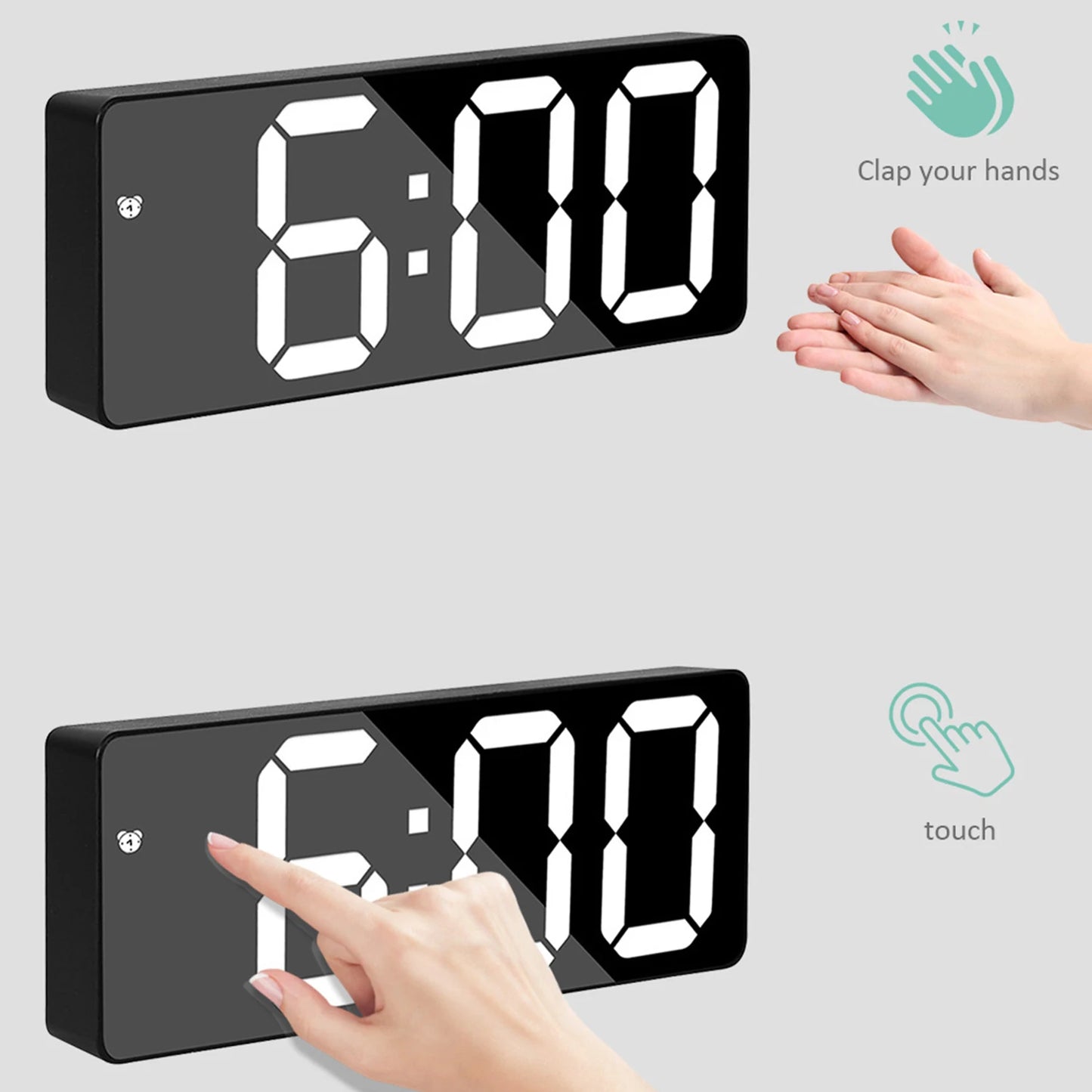 Wall-mounted Digital Wall Clock With Remote Control Large Wall Clocks Temp Date Week Display Power Off Dual Alarms Table Clock